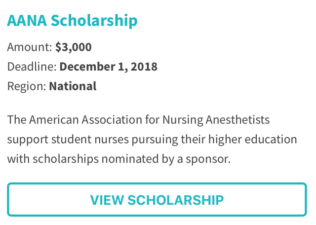American Association for Nursing Anesthetists Scholarship