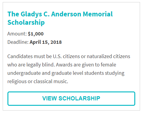 Gladys C. Anderson Memorial Scholarship for blind, female music majors.png