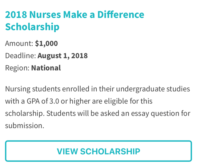 2018 Nurses Make a Difference Scholarship