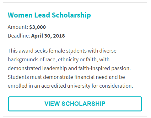 Women Lead Scholarship